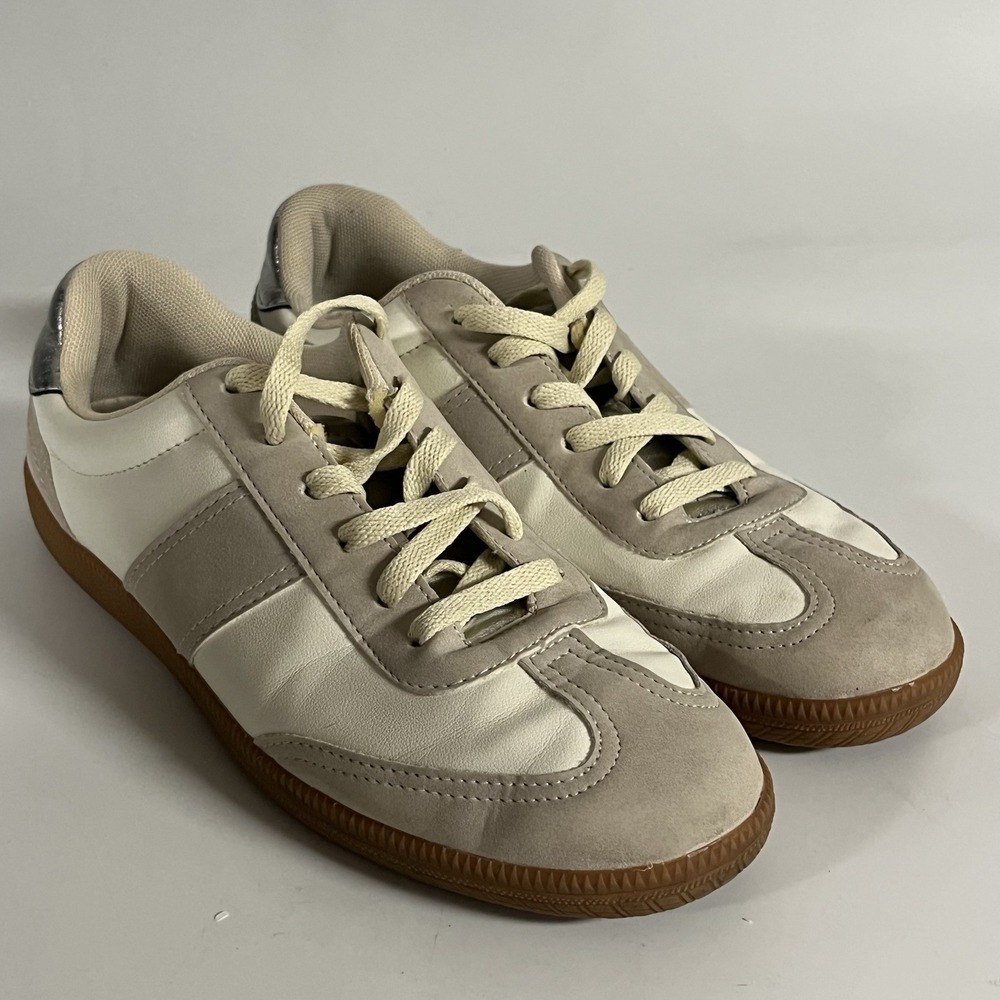 J.Crew Shoes Womens Size 9 Field Natural Silver Low Top Lace‎ Up Sneaker Casual